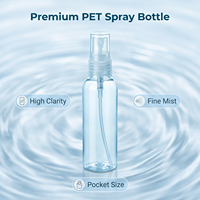 Bouteille pulvérisateur PET transparente bleue 65 ml, portable, rechargeable, vaporisateur à fine brume, flacon atomiseur pour liquides cosmétiques