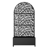 Bac à légumes surélevé en métal avec treillis et roues, 72"x35"x16", jardinière arquée pour plantes grimpantes, légumes et vigne