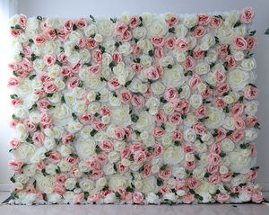 <span class=keywords><strong>L11</strong></span> Panneau de fond mural personnalisé de 20cm avec grande fleur de rose en soie 8ft x 8ft 3D Roll Up Mur de fleurs artificielles pour décoration florale de mariage - Product Image 3