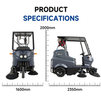 Nouvelle Arrivée Balayeuse Électrique Commerciale à Haute Efficacité de Nettoyage, 2 Brosses Latérales, Largeur de Nettoyage 1600mm, Vitesse 35km/h