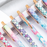 Pulpen Logam Ivy Bling Glitter Wrap Ballpoint Retractable Warna-Warni Tinta Hitam/Biru, Hadiah Unik untuk Pernikahan, Kantor/Sekolah
