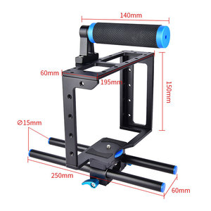 YELANGU <b>Camera</b> Cage With Handle For DSLR Aluminum Alloy Adjustable Arm Mounting Bracket <b>Stabilizer</b> Kit - Product Image 4
