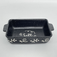 8.15." Petite plaque de cuisson rectangulaire (Noir et blanc citrouille)