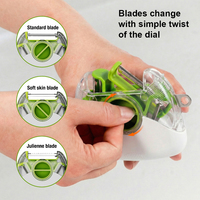 Hete Aanbieding Keuken Ronde Vorm RVS Draaibare Handmatig Verstelbare Vaatwasserbestendige 3-in-1 Groente- & Fruit Schilmes/Snijder