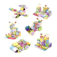Ensemble de blocs de construction transformables DIY, puzzle modulable, briques électriques à engrenages, plateau tournant circulant, blocs de construction coulissants