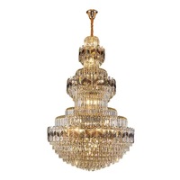 Grand lustre en cristal K9 personnalisable pour hôtels, villas, lofts, escaliers de luxe, luminaires de salon, installation suspendue en usine, taille moyenne