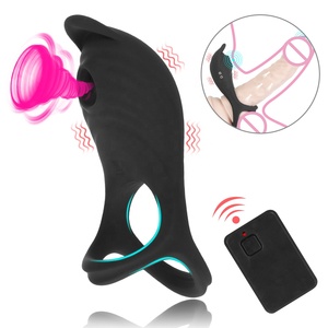 Anelli Vibranti per Pene con Telecomando e Stimolatore Clitorideo, 5 Modalità di Suzione e Vibrazione, 2 in 1 Stimolatore Clitorideo e Anello Fallico - Product Image 1