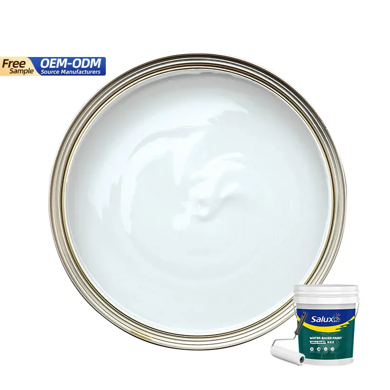 Pintura de calidad respetuosa con el medio ambiente, base de agua barata, blanco, 20kg, pintura de pared de emulsión de látex Interior Acrílico