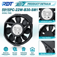 Ventilateur axial industriel 5915PC-22W-B30-SM1 220V AC à roulement à billes pour équipement électrique, unité de ventilation et de refroidissement, dissipation de chaleur
