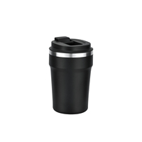 Recién llegado, taza de viaje reutilizable de 12oz y 16oz, vaso recubierto de polvo, vacío, tornillo caliente y frío, vaso de café con sublimación superior abatible