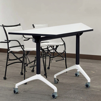 Table pliante en forme d'éventail, mobilier de formation de bureau, table pliante portable, réglable avec roulettes, table de réunion, ordinateur portable, bureau pliable