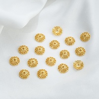 Perles en forme de fleur double face couleur or sable, accessoires de bijoux à faire soi-même, matériaux pour bracelets et colliers faits à la main