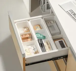 Sự Lựa Chọn Vui Vẻ Nhựa Ngăn Kéo Tổ Chức Hộp Mở Rộng Có Thể Điều Chỉnh Với Ngăn Đồ Dùng Lưu Trữ Cho Nhà Bếp Văn Phòng Bàn Trang Điểm - Product Image 3