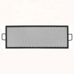 เตาย่างพร้อมหูจับสำหรับสนามหลังบ้าน,ตะแกรงเหล็กสี่เหลี่ยมขนาด40In สีดำสำหรับเตาไฟ
