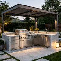 Gabinetes de Cocina Integrados para Exteriores Personalizados, Acero Inoxidable SUS304, Cocina de Jardín, Isla para Barbacoa, Impermeable, para Patio de Villa, de Fábrica