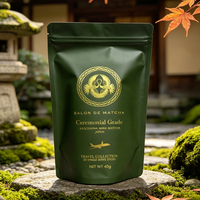 Sacs d'emballage pour thé personnalisés, scellés à chaud, sachets souples verticaux de 40g pour matcha avec fermeture éclair pour l'emballage alimentaire