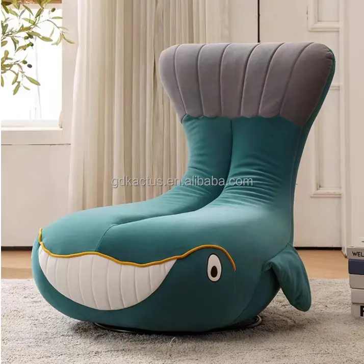 lovely cute delphine type leisure chair soft confortable velvet rotating plush baby animal sofa chair