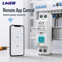Disjoncteur sur rail DIN WiFi 90-300V 1-63A avec mesure V/A pour systèmes de contrôle électrique général, gestion de l'énergie
