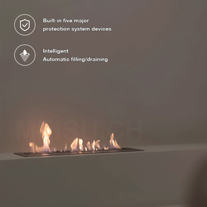 Cheminée à bioéthanol autonome MEISU.CH Air Eco en acier inoxydable avec détection de température et insert en verre intelligent - Product Image 3