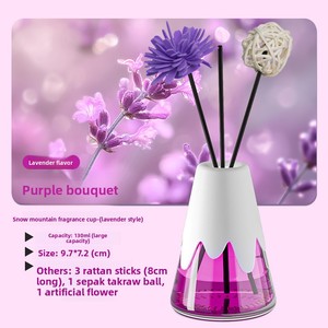 Diffuseur de parfum d'intérieur en rotin sans flamme, en forme de cône, pour maison, salle de bain et toilettes, parfum longue durée, senteur Montagne enneigée - Product Image 5
