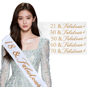 PARTYMENT Fascia da Spalla Favolosa per Ragazze Europee e Americane di Tutte <span class=keywords><strong>le</strong></span> Età (18, 21, 30, 40, 50 Anni) - Vendite Calde Transfrontaliere - Product Image 1