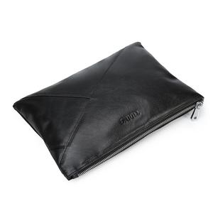 Maroquinerie Logo Personnalisé En Cuir Véritable <span class=keywords><strong>Noir</strong></span> Sac de Poignet <span class=keywords><strong>Homme</strong></span> Enveloppe <span class=keywords><strong>Pochette</strong></span> - Product Image 5