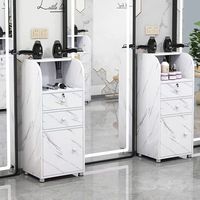 Chariot de rangement métallique robuste pour salon de coiffure, meuble de rangement à 3 niveaux rose doré