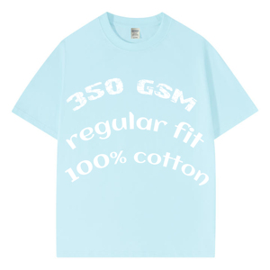 T-shirt 100 ricamata in cotone da uomo a maniche corte estiva 230 Gsm larghe grandi iarde maniche medie - Product Image 1