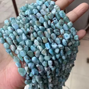 6-8mm Nature del stein Unregelmäßige Kristall achat perlen Freiform Kies stein Amazonit Larimar Chips Perlen für die Schmuck herstellung