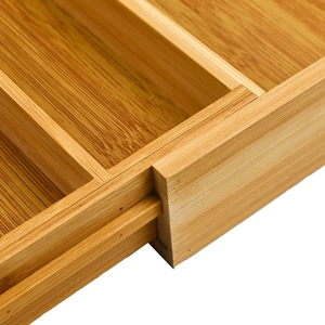 WDF Expandable Bamboo Utensil Organizer Cutlery Tray Silverware <strong>Kitchen</strong> <strong>Drawer</strong> <strong>Organiser</strong> Cutlery Organizer for <strong>Kitchen</strong> - Product Image 4