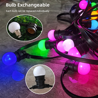Guirlandes lumineuses extérieures étanches IP65 E27 RGB avec télécommande en PVC et caoutchouc pour mariage, fête, vacances, Noël