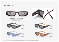 Lunettes de soleil de marque de luxe rétro avec logo personnalisé, de haute qualité, noires, petites, carrées, polarisées, fabriquées à la main en acétate