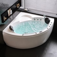 Baignoire d'angle en acrylique blanche avec massage par remous, spa pour 2 personnes, prix direct usine