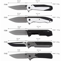 Vente en gros de petites commandes, vente directe d'usine, couteau de poche pliable EDC portable pour le camping, lame en acier 3cr13, manche en alliage d'aluminium G10