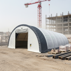 Tente de stockage en tissu à double structure robuste, tente industrielle avec couverture en PVC pour ateliers et logistique en extérieur - Product Image 1