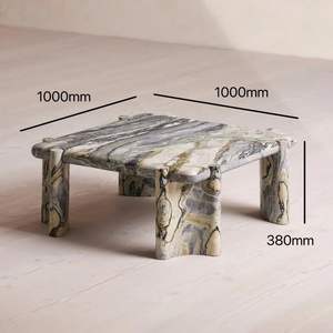 Современный дизайн минималистский мраморный журнальный столик и боковой столик: креативный легкий роскошный стиль, настраиваемый размер - Product Image 5