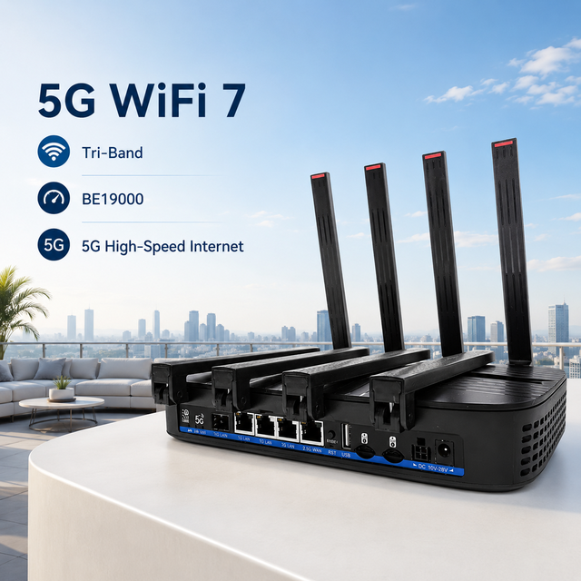 High-end Routers 10Gbps Openwrt Tri-band Modem Router WiFi 7 19000Mbps Multi-SIM Card Quad-Core MT7988AV 5g Lte Router Sim Card