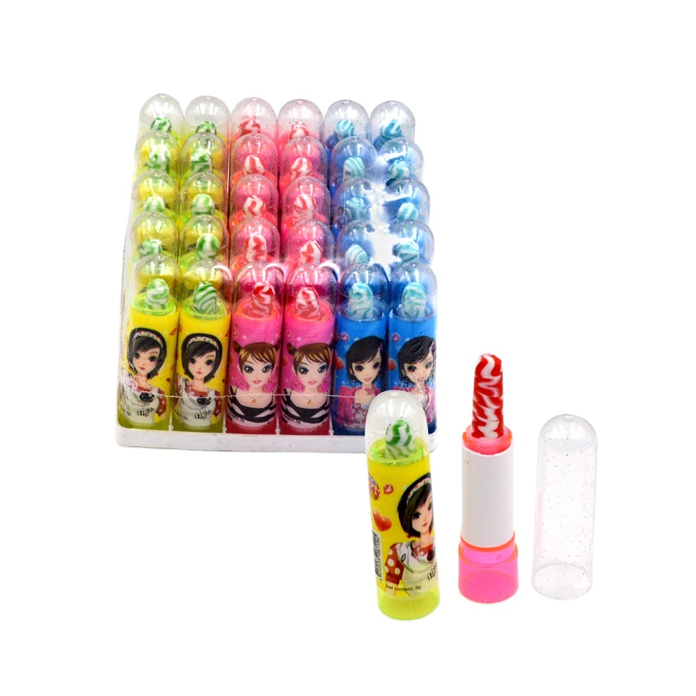 Wholesale hot sale lipstick hard candy toy candy