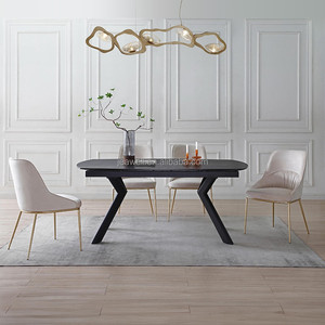 Mesa redonda de diseño italiano, función de extensión de forma, mesa de comedor de cerámica de 12MM de espesor, Mesa de Piedra sinterizada, uso doméstico - Product Image 1