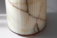 Décoration d'intérieur moderne sur mesure, piédestal en marbre naturel carré, table d'appoint en marbre