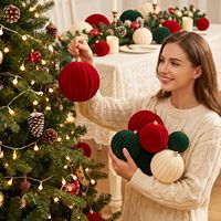 Fleurs décoratives artificielles en forme de citrouille, boule de Noël en velours mat, grande décoration de scène d'arbre de Noël, pendentif