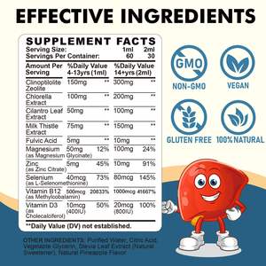 Zeolite Detox para Niños en Gotas Líquidas con Vitaminas <span class=keywords><strong>B12</strong></span> Puras, Gotas de Zeolita Clinoptilolita para Niños, Suplemento de Limpieza Detox - Product Image 3