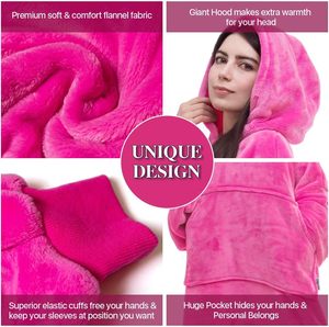 China Factory Custom Winter Women's Oversized Comfortable Woven Sherpa Fleece Big <b>Hoodie</b> <b>Blanket</b> Sweatshirt Adult Wearable - Product Image 4