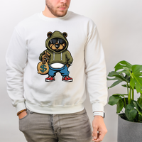 Mode Hoge Kwaliteit Geld Verdienen Dieren Stickers Voor Doek Custom Hustle Beer Konijn Tassen Kussens Dtf Warmteoverdracht Print