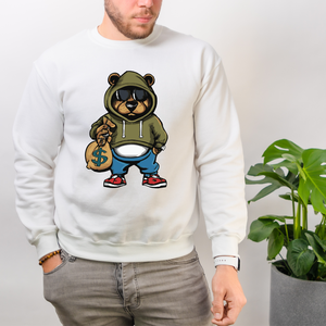 Pegatinas de animales para hacer dinero, de alta calidad, a la moda, para ropa personalizada, bolsas de conejo, Hustle Bear, almohadas, Impresión de transferencia térmica DTF - Product Image 4