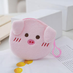 Porte-monnaie en peluche doux motif dessin animé, mini porte-clés à fermeture éclair, mignon lapin ou ours, cadeau unisexe KL 11x12cm en coton PP - Grande Vente - Product Image 2