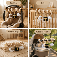 Décoration de chambre d'enfant pour nouveau-nés de 0 à 12 mois, jouet d'activités pour bébé musulman en peluche en spirale à suspendre pour poussette, berceau et siège auto, motif Kaaba