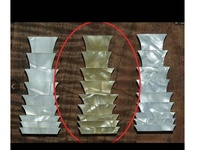 Inlays de touche de guitare vintage en nitrate de cellulose nacré crème en forme de trapèze