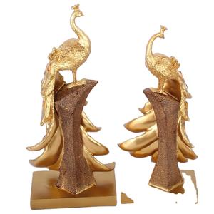 ORNAMENTOS DE PÁSSARO PAU-ENGATILHA EM RESINA FIGURINAS DE PÁSSARO PAU-ENGATILHA DOURADAS ARTESANATOS EM RESINA DECORAÇÃO PARA CASA PRESENTES - Product Image 1