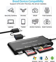Lector de Tarjetas de Memoria Multifuncional 7 en 1 - Lector de Tarjetas USB C, Lightning, USB 3.0 para Tarjetas TF y CF, Adaptador para Teléfono